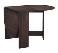 HOMCOM Table Pliante avec 2 Rabats Ovales, Console Gain de Place en Bois, Marron