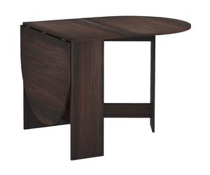 HOMCOM Table Pliante avec 2 Rabats Ovales, Console Gain de Place en Bois, Marron
