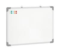 HOMCOM Tableau blanc magnétique 60 x 45 cm cadre aluminium – 4 feutres, brosse et 10 aimants