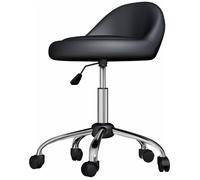 HOMCOM Tabouret à roulettes tabouret de travail pivotant 360° hauteur réglable 43-55 cmrevêtement synthétique noir