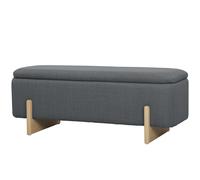 HOMCOM Tabouret avec Espace de Rangement, Banc Rembourré en Imitation Lin, 111 x 44 x 44,5 cm, Gris foncé