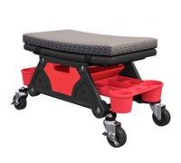 HOMCOM Tabouret d'atelier mobile 135 kg, tabouret de mécanicien avec roulettes rotatif à 360°, 64,5 x 33 x 35 cm, noir