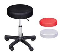 HOMCOM Tabouret de Massage Pivotant à Roulettes Réglable avec Housses Colorées Aosom France