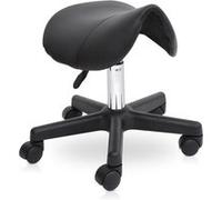 Tabouret de massage tabouret selle ergonomique pivotant 360° hauteur réglable revêtement synthétique noir