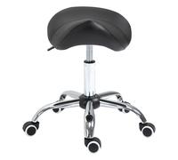 Homcom Tabouret de Massage Tabouret Selle Ergonomique Pivotant 360° Hauteur Réglable Similicuir Noir aosom france