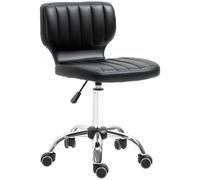 HOMCOM Tabouret de massage travail matelassé noir chromé Dim. 45L x 47l x 72-87H cm-AOSOM.fr