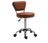 HOMCOM Tabouret de massage travail Vintage marron chromé dim. 45l x 47P x 88H cm marron-AOSOM.fr