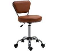 HOMCOM Tabouret de massage travail Vintage marron chromé dim. 45l x 47P x 88H cm marron-AOSOM.fr