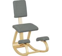 HOMCOM, tabouret de prière avec fonction basculante, revêtement en tissu imitation lin et structure en bois de bouleau, dimensions 51x84x93 cm, couleur gris