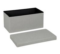 HOMCOM Tabouret de rangement, banc rembourré avec espace de rangement et couvercle pour salon, chambre à coucher, couloir, Gris clair