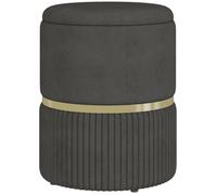 HOMCOM - Tabouret de rangement - Velours - 36x36x44cm - Gris