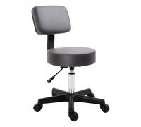 HOMCOM Tabouret massage à roulettes réglable en hauteur pivotant dossier ergonomique gris