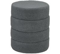 HOMCOM Tabouret Repose-Pieds Rond rembourré avec Coussin de siège, pour Salon, Chambre à Coucher, Gris foncé, diamètre 40 x 45 cm