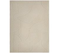 HOMCOM Tapis salon 160 x 120 cm, tapis à poils épais géométrique, moelleux et antidérapant, crème