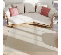 HOMCOM Tapis Salon 160x230 cm Lavable en Machine Poil Long Style Moderne pour Salon Chambre Crème