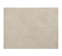 HOMCOM Tapis salon 230 x 160 cm, tapis à poils épais géométrique, moelleux et antidérapant, crème
