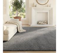 HOMCOM Tapis salon 230 x 160 cm tapis à poils longs, lavable en machine, antidérapant, en fausse fourrure, gris clair