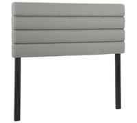 HOMCOM Tête de Lit Capitonnée, Hauteur Ajustable en 3 Niveaux, Gris | Rembourée en Lin, Design Moderne avec Pieds en Métal pour Chambre, 140 x 10 x 106/116/126 cm