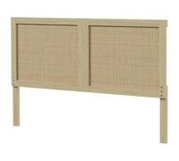 HOMCOM Tête de Lit en Bois à Effet Rotin, 140 x 4 x 87 cm, Chêne | Design Bohème pour Chambre à Coucher,