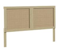 HOMCOM Tête de Lit en Bois à Effet Rotin, Design Bohème, pour Chambre à Coucher, 140 x 4 x 87 cm, Chêne