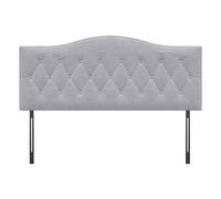 HOMCOM Tête de lit pour lit Rembourré Capitonné Tête de lit de lit en gris Peuplier Tissu Velours 185 x 8 x 134 cm