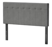 HOMCOM Tête de lit réglable en 3 positions avec pieds en métal aspect velours pour chambre 140x10x106/116/126 cm Gris