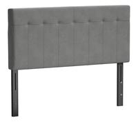 HOMCOM Tête de lit réglable en hauteur sur 3 positions avec pieds en métal - Tête de lit rembourrée avec aspect velours - Pour chambre à coucher - 140 x 10 x 106/116/126 cm - Gris