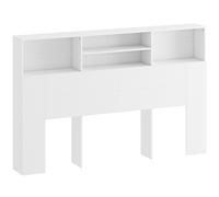 HOMCOM Tête de lit sur pied avec rangements, accessoire de lit 4 compartiments ouverts, 160 x 20,2 x 108,2 cm, blanc