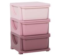 HOMCOM Tour de Rangement en Plastique pour Enfants 3 Tiroirs Rose | Meuble de Rangement avec Boîtes, Tiroirs Jouet, pour Chambre d'Enfant Crèche Salon, Garçons Filles 3-6 Ans