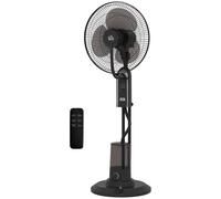 HOMCOM Ventilateur à Nébulisation Réglable 3 Vitesses et 3 Modes, Oscillation à 75°, Télécommande, Noir