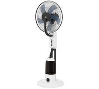 HOMCOM Ventilateur brumisateur 90 W 120 cm avec oscillation à 70°, 3 vitesses, réservoir d'eau de 2,8L et roulettes, blanc