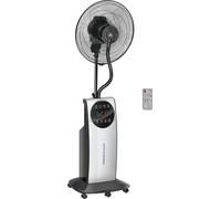 HOMCOM Ventilateur brumisateur silencieux 90 W, ventilateur sur pied 135 cm avec 3 modes 3 vitesses, tšŠlšŠcommande, minuterie 12H, oscillation š€ 70¡ã, šŠcran LED, ršŠservoir d'eau de 3,1L, gris et n