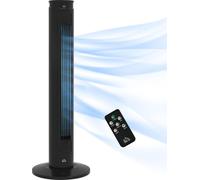 HOMCOM Ventilateur colonne 45W avec tšŠlšŠcommande, minuterie 12 heures, mode veille, 3 vitesses, oscillant 70¡ã, ventilateur tour pour maison, chambre š€ coucher, bureau, noir