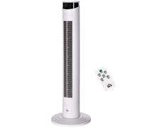 HOMCOM Ventilateur colonne avec télécommande minuterie 12 heures 3 vitesses écran LED oscillant 70 ° Ø 31,5 x 93 cm blanc