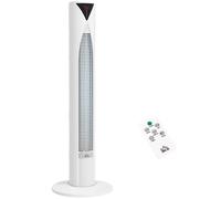 HOMCOM Ventilateur colonne, avec tšŠlšŠcommande, minuterie 12 heures, mode veille, 3 vitesses, ventilateur tour oscillant pour maison, chambre š€ coucher, bureau, blanc