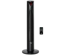 HOMCOM Ventilateur colonne, avec tšŠlšŠcommande, minuterie 12 heures, mode veille, 3 vitesses, ventilateur tour oscillant pour maison, chambre š€ coucher, bureau, noir