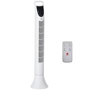 HOMCOM Ventilateur colonne silencieux 40W minuterie 3 Vitesses 3 Modes télécommande Oscillant à 70° panneau contrôle tactile ventilateur sur pied chambre hauteur 91,5 cm blanc