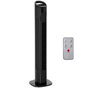 HOMCOM Ventilateur colonne tour oscillant silencieux 50 W télécommande fournise minuterie 3 modes 3 vitesses réglables écran LED Ø 20 x 78,5 cm noir