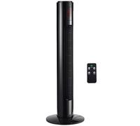 HOMCOM Ventilateur Colonne Tour Oscillant Silencieux Ecran LCD 45 W Télécommande Minuterie 3 Modes 3 Vitesses 32 x 32 x 96 cm Noir