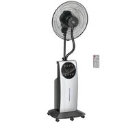 HOMCOM Ventilateur brumisateur silencieux 90 W, ventilateur sur pied 135 cm avec 3 modes 3 vitesses, tšŠlšŠcommande, minuterie 12H, oscillation š€ 70¡ã, šŠcran LED, ršŠservoir d'eau de 3,1L, gris et n