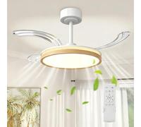 HOMCOM Ventilateur de Plafond, Lumière LED Plafonnier Ventilateur Ø95 cm