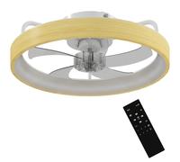 HOMCOM Ventilateur plafond avec lumière LED plafonnier ventilateur Ø49cm 7 pales 6 vitesses luminosité réglable mode été-hiver