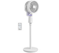 HOMCOM Ventilateur sur pied 40 W ventilateur circulateur d'air portable et léger, oscillation réglable à 70°+90°, télécommande, minuterie 7H, 3 vitesses, pour chambre, maison ou bureau, blanc