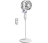 HOMCOM Ventilateur sur pied 40 W ventilateur circulateur d'air portable et léger, oscillation réglable à 70°+90°, télécommande, minuterie 7H, 3 vitesses, pour chambre, maison ou bureau, blanc