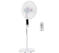 HOMCOM Ventilateur sur pied hauteur réglable oscillant 85° 3 vitesses 50 W avec écran LED télécommande minuterie Ø 42 cm blanc Aosom France