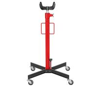 HOMCOM Vérin de fosse hydraulique, cric de levage 500 kg, avec roues pivotantes et pédale, acier, 58 x 58 x 110-191,5 cm rouge