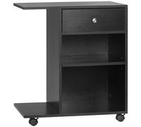 Vinsetto Support d'imprimante en bois caisson de bureau à roulettes organisateur de bureau avec tiroir et support CPU 60 x 40 x 68,5 cm noir