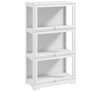 HOMCOM Vitrine d'Exposition pour Collections 3 Niveaux avec Portes Relevables en Acrylique pour Figurines 59x30x106 cm Blanc