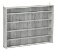 HOMCOM Vitrine étagère murale pour objets de collection avec 5 étagère réglables en hauteur et 2 portes coulissantes en verre 80 x 9,5 x 60 cm gris Description:Besoin d'abriter vos objets de collectio