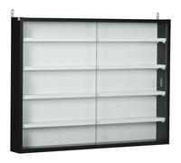 HOMCOM Vitrine étagère murale pour objets de collection avec 5 étagère réglables en hauteur et 2 portes coulissantes en verre 80 x 9,5 x 60 cm noir Description:Besoin d'abriter vos objets de collectio